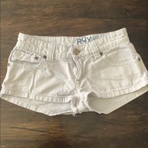White Roxy Jean Shorts